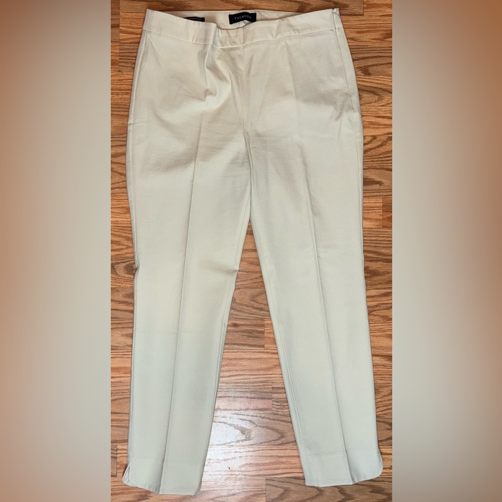 Lot 3 Talbots Chatham Ankle Pants Women’s 10 Curvy Beige White Stretch Side Zip - Picture 12 of 16